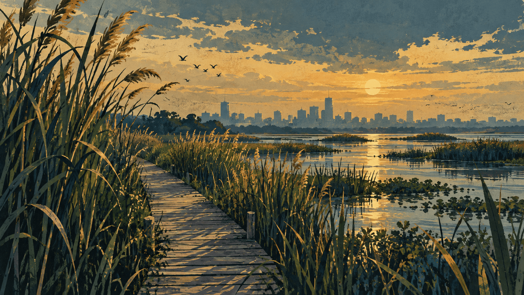 Imaginary reserve scene; illustration, not a photograph of the venue