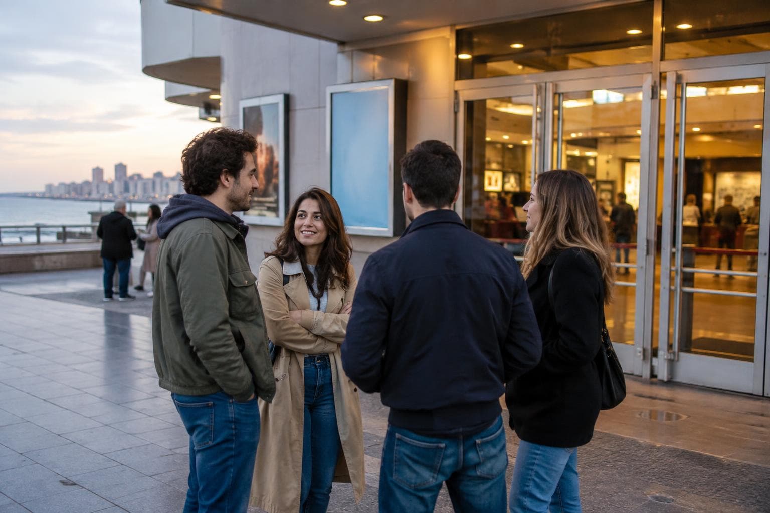 Público entrando a un cine en una ciudad costera, usada como ilustración del festival.