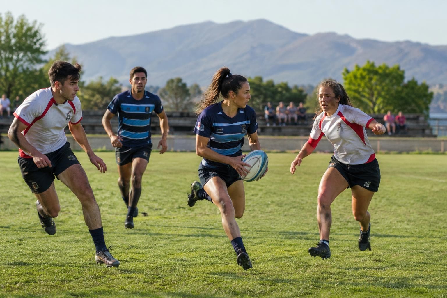 Rugby sevens on a club field in Córdoba.