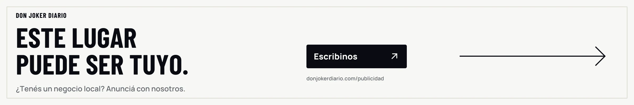 Este lugar puede ser tuyo. ¿Tenés un negocio local? Anunciá con nosotros. Escribinos.