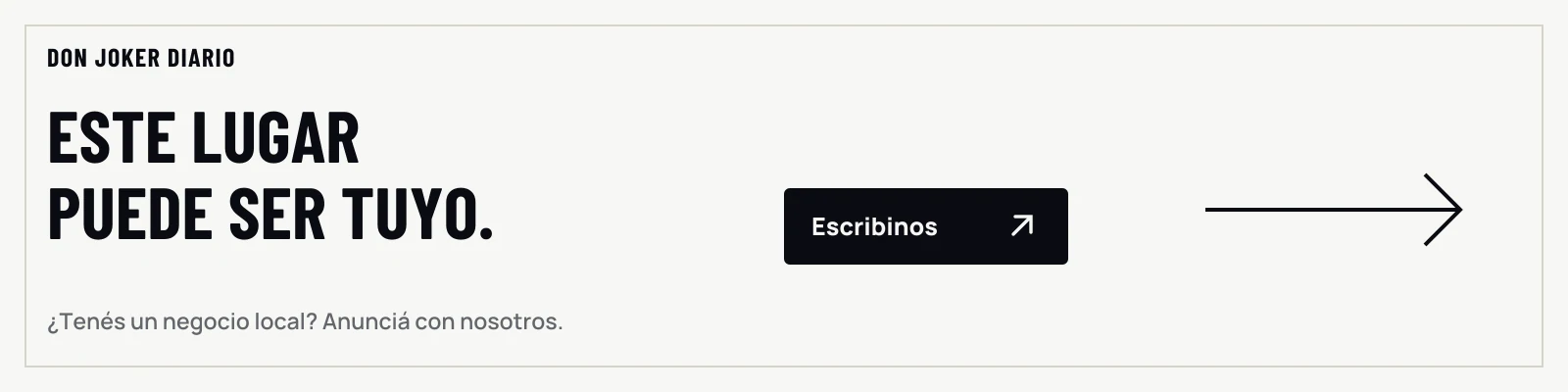 Este lugar puede ser tuyo. ¿Tenés un negocio local? Anunciá con nosotros. Escribinos.