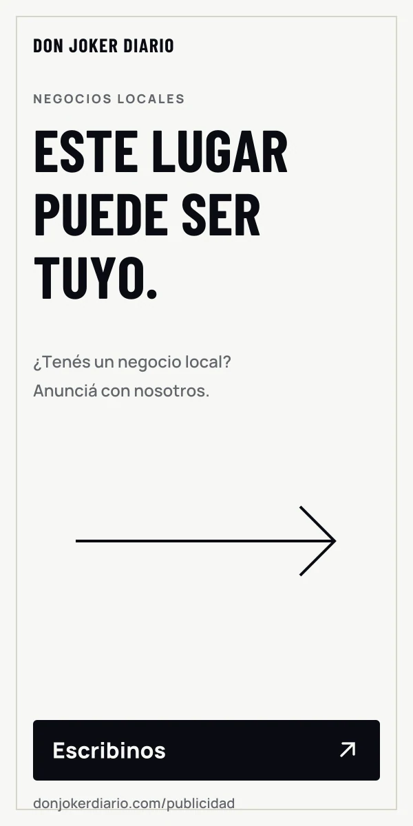 Este lugar puede ser tuyo. ¿Tenés un negocio local? Anunciá con nosotros. Escribinos.